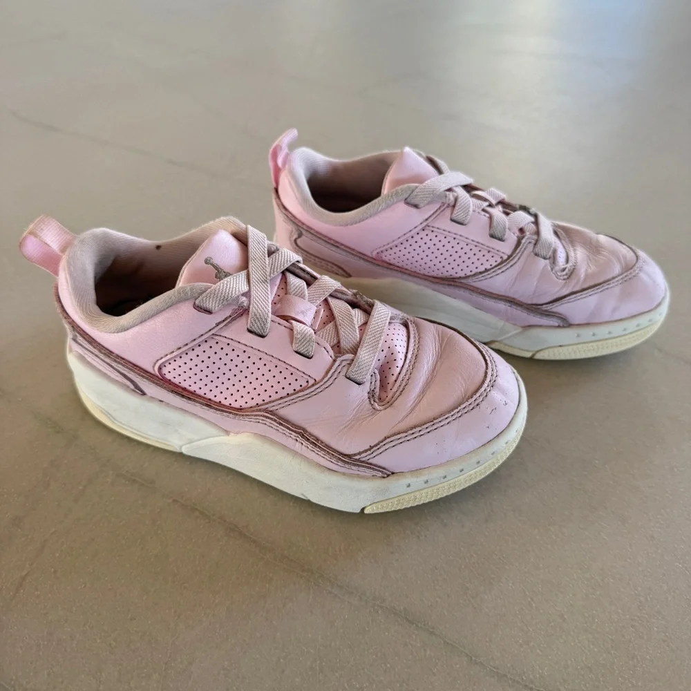 Nike Jordan Flight Court PS Pink Foam Sneakers Girls Size 12C | Leather Low Tops
